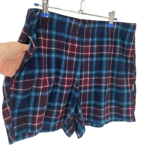 Eddie Bauer Sleepwear Plaid Womens Sleep Shorts Blue/Burgundy Large - Picture 3 of 7